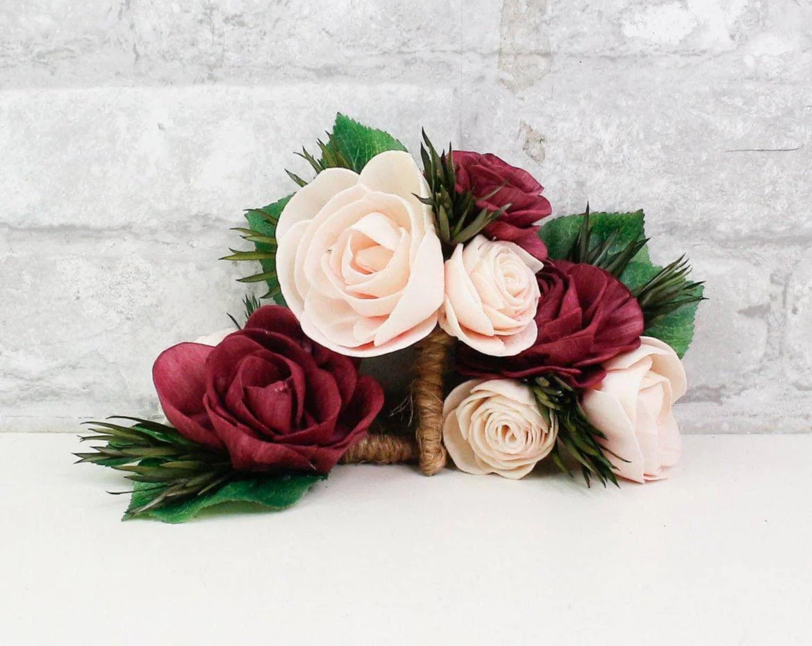Blushing Belle Boutonniere (Set of 3)