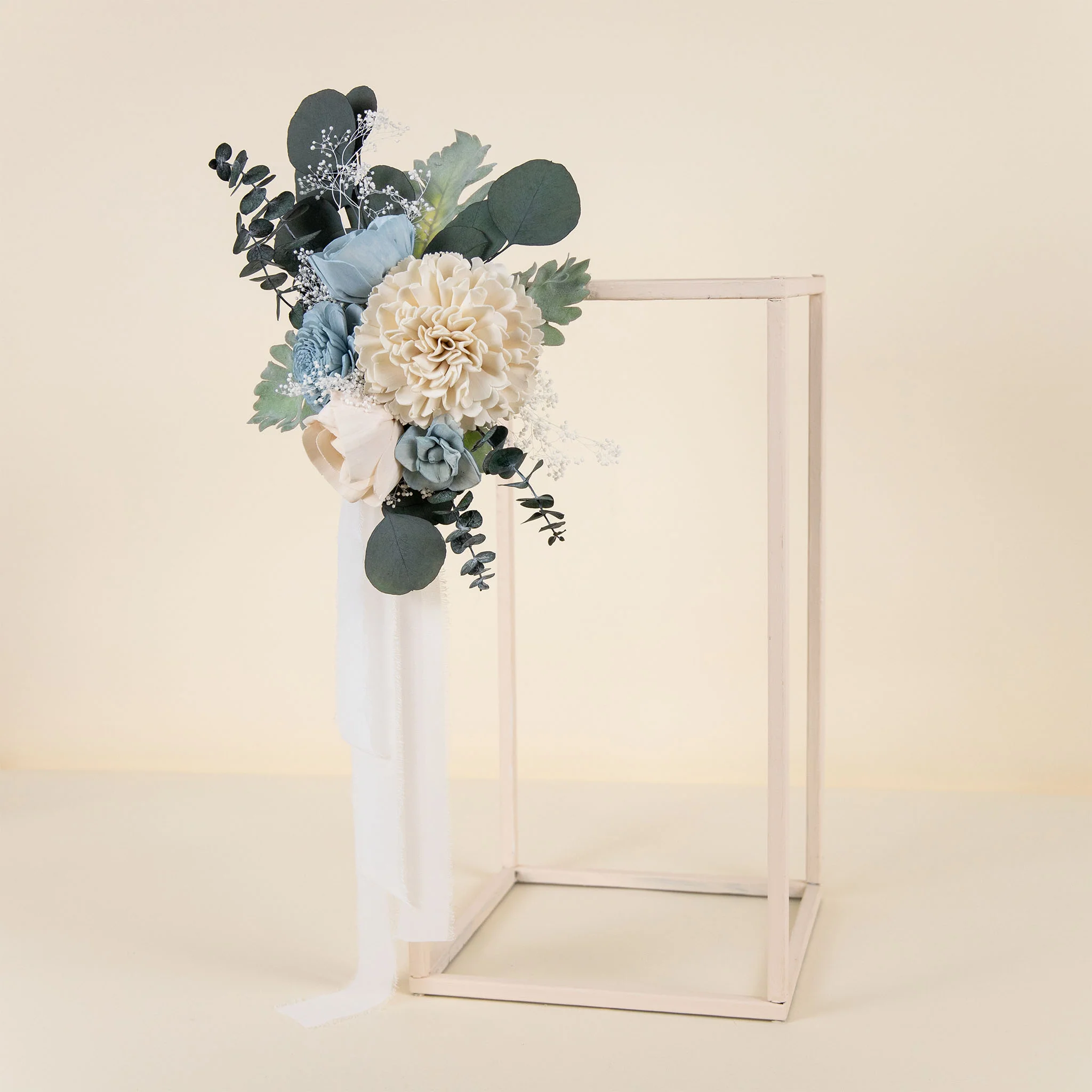 Luxe Ivory Chiffon Chair Decoration - Image 2
