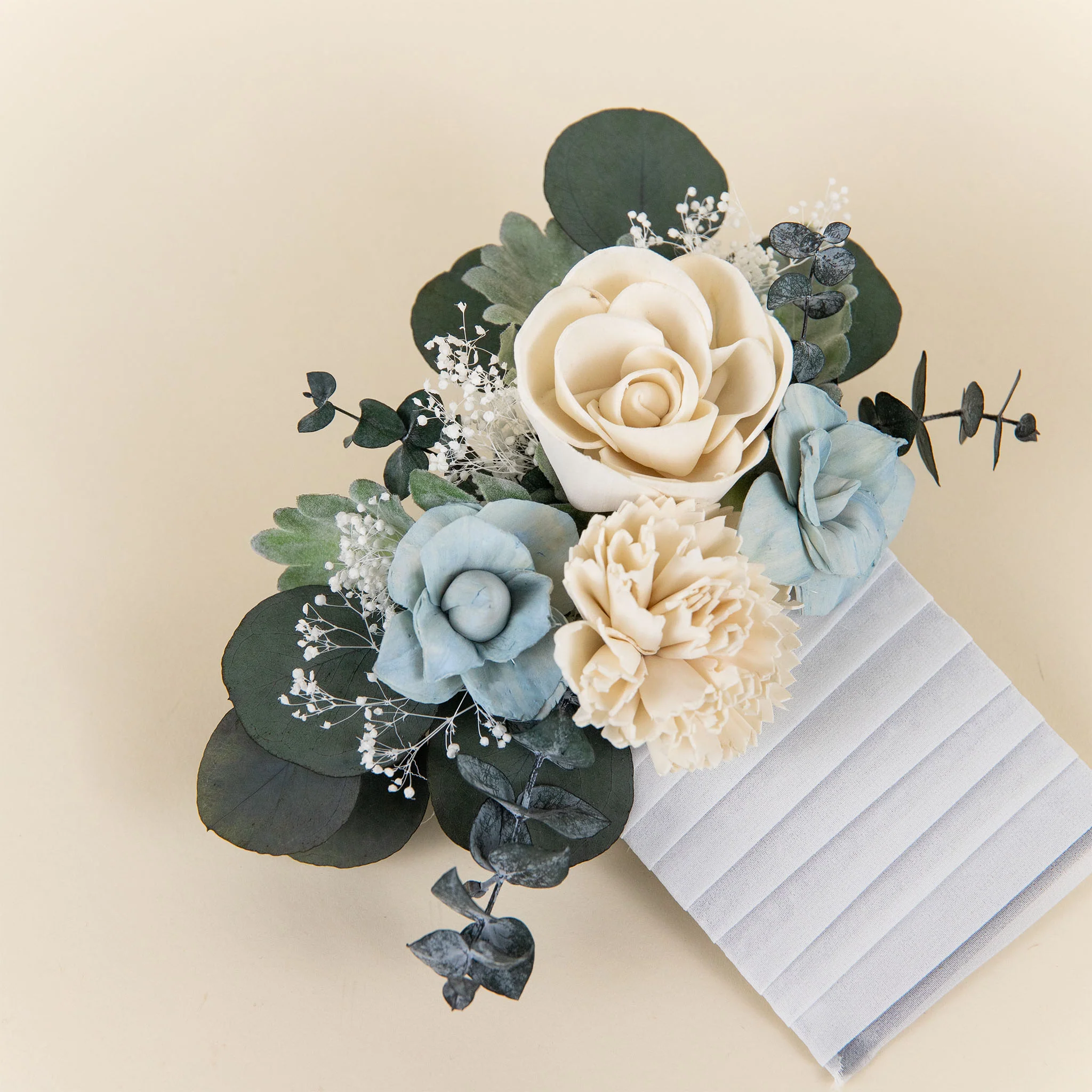 Luxe Ivory Groom's Pocket Boutonniere - Image 2
