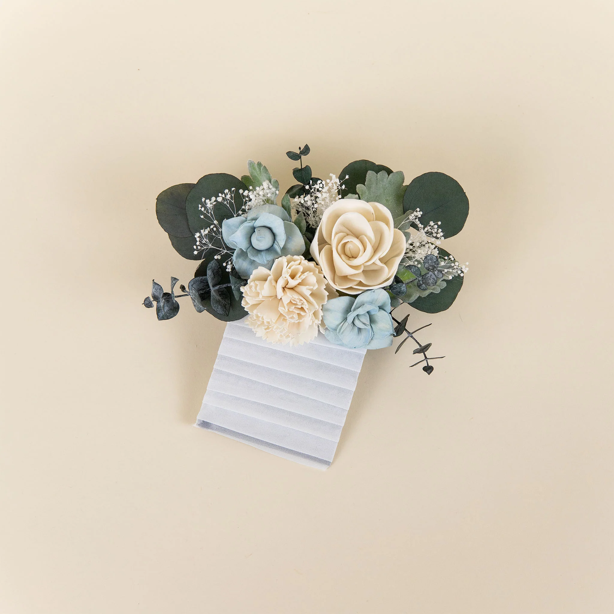 Luxe Ivory Groom's Pocket Boutonniere - Image 3