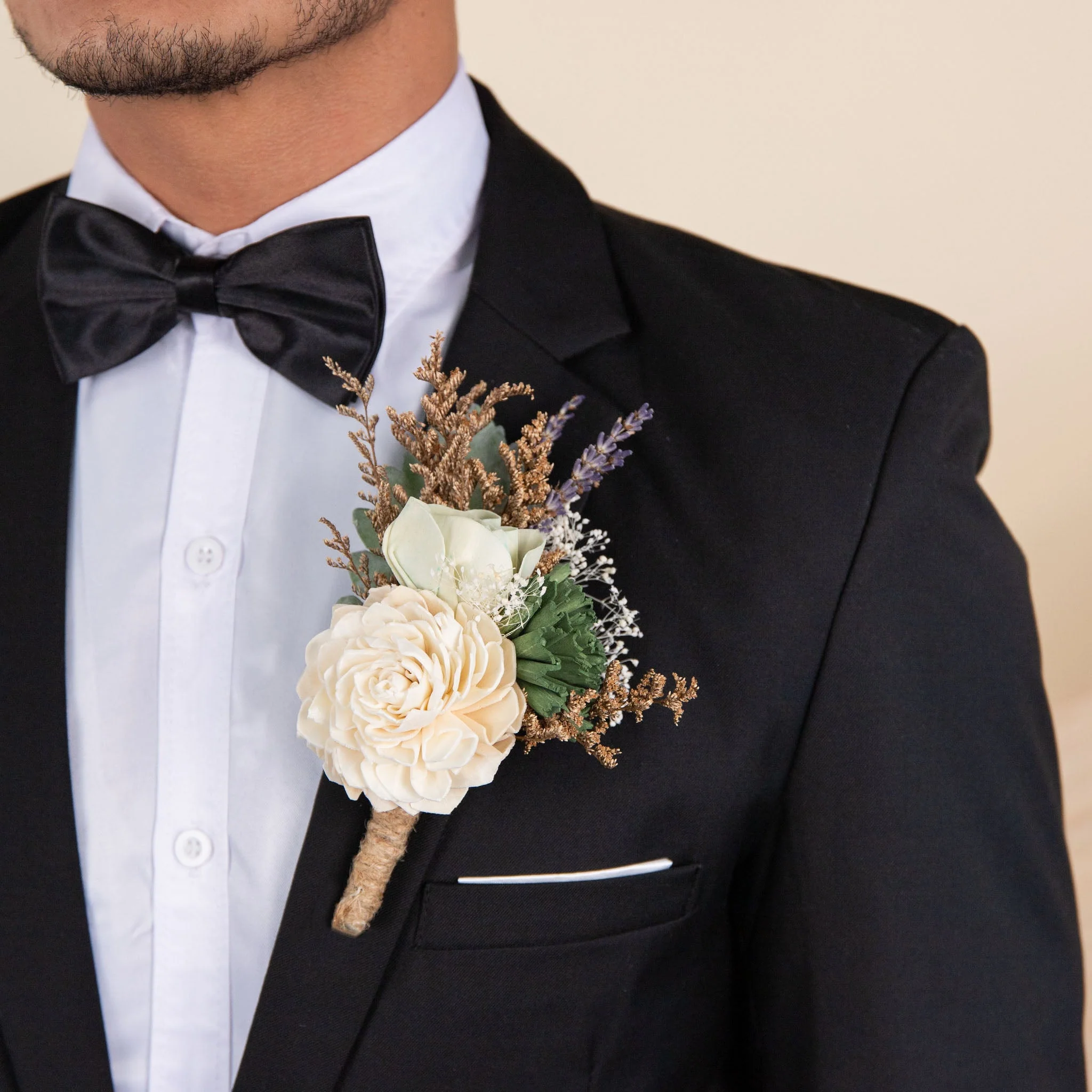 Silver Sage Groom's Boutonniere*
